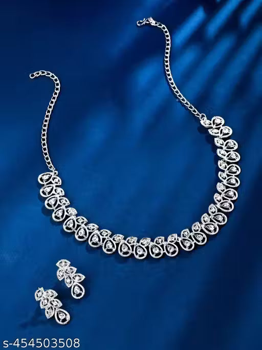 Rhodium Plated Jewellery Set
